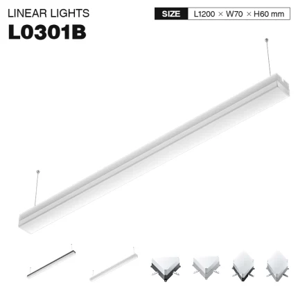 L0301B –40W 3000K 120˚N/B Ra80 White– Jiro LED Linear-Fotsy Linear Pendant Light--01