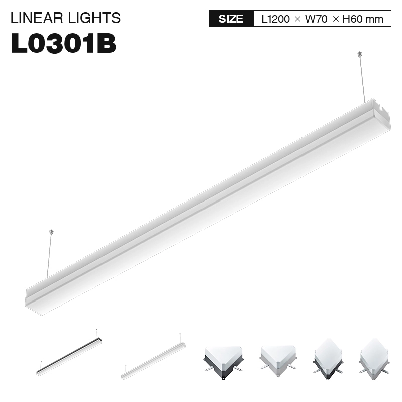 L0301B –40W 3000K 120˚N/B Ra80 ホワイト – LED リニア照明-ホワイト リニア ペンダント ライト--01