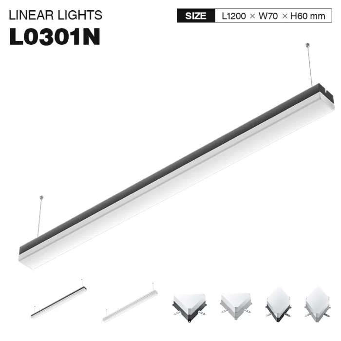 L0301N –40W 3000K 120˚N/B Ra80 Swart– LED Lineêre beligting-Supermarkbeligting --01