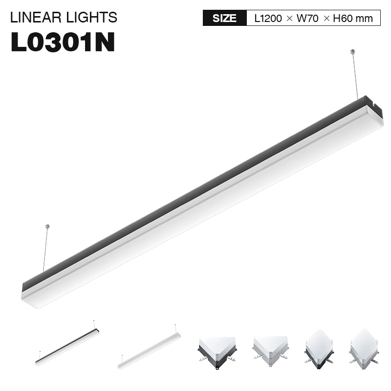 L0301N –40W 3000K 120˚N/B Ra80 Black– LED Linear Lighting-Linear Chandelier Dining Room--01