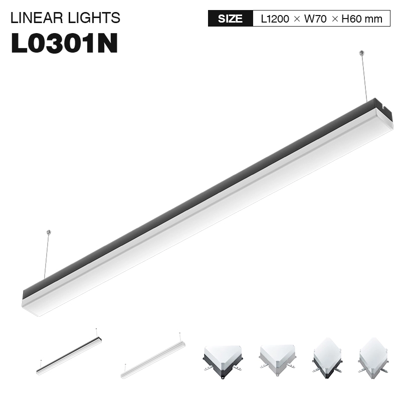 L0301N –40W 3000K 120˚N/B Ra80 Negru– Illuminazione lineare LED-Illuminazione di supermercati --01