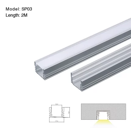 د LED المونیم چینل L2000 × 17.4 × 12.1mm - SP03- بې سرحده بیا رغول شوی LED چینل--01