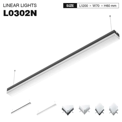 L0302N –40W 4000K 120˚N/B Ra80 Black– LED Linear Lighting-Linear Kitchen Island Lighting--01