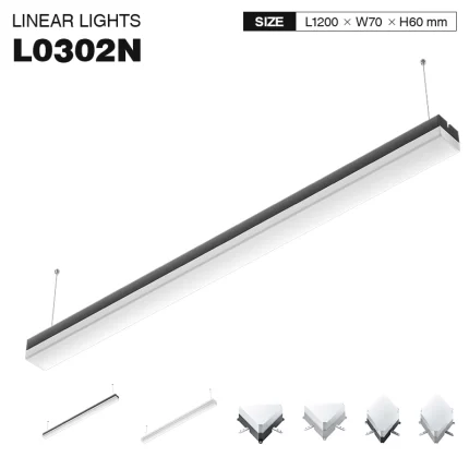 L0302N –40W 4000K 120˚N/B Ra80 שחור– LED ליניארי תאורת-40w LED ליניארי אורות--01