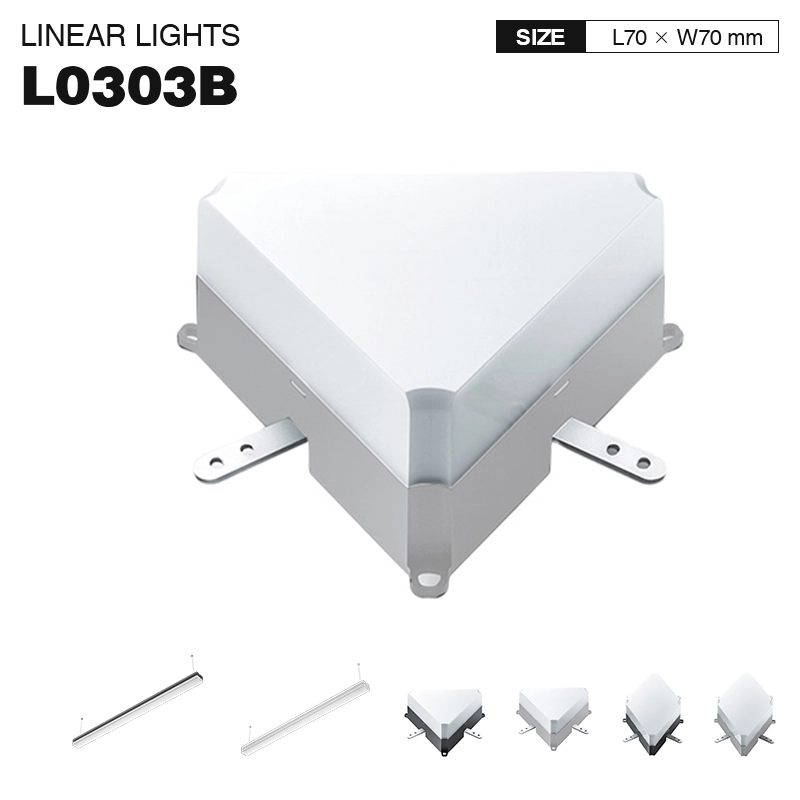 L0303B –3W 3000K 130˚N/B Ra80 Preto - Módulo Triangular para Luzes Lineares LED-Iluminação de Escritório--01