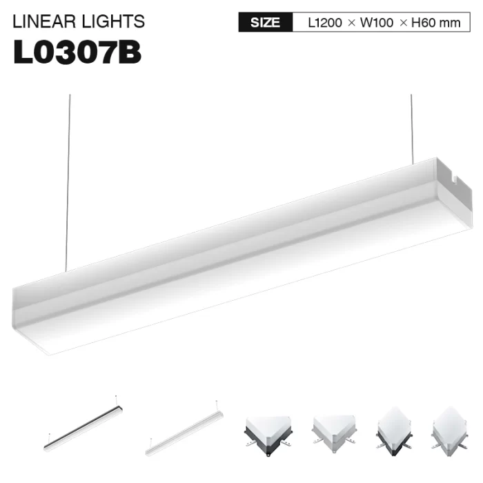 L0307B –50W 3000K 120˚N/B Ra80 Biały – Liniowe oświetlenie LED – Lampy wiszące na wyspie kuchennej – 01