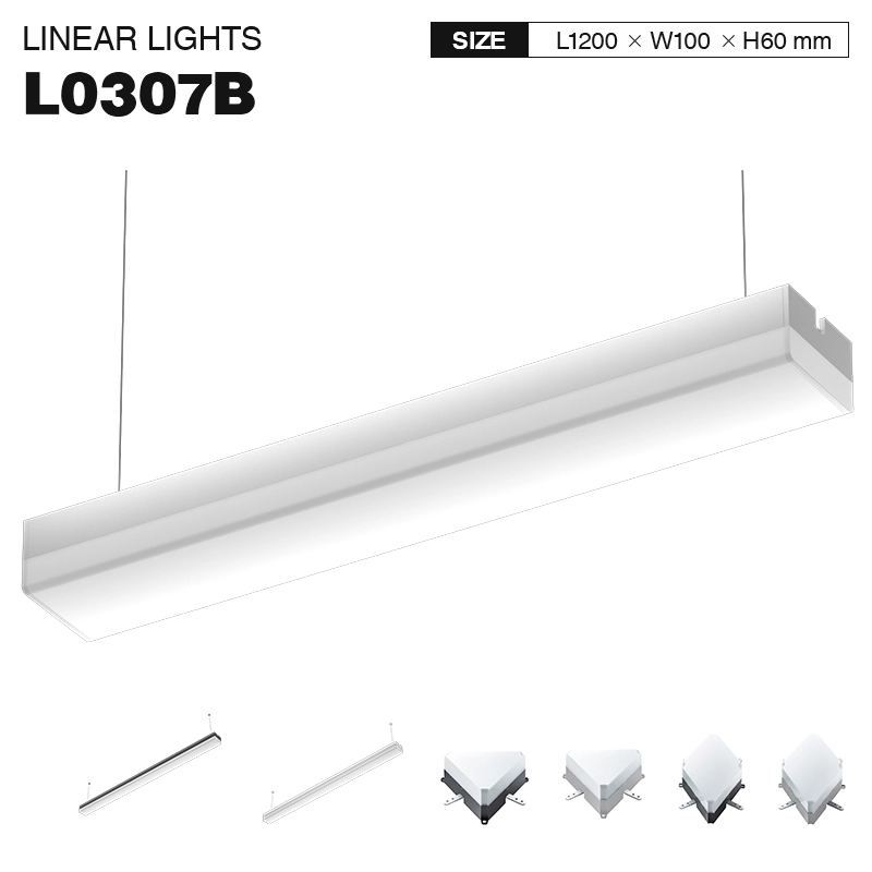 L0307B –50W 3000K 120˚N/B Ra80 Branco– Luzes pendentes LED lineares para ilha de cozinha--01