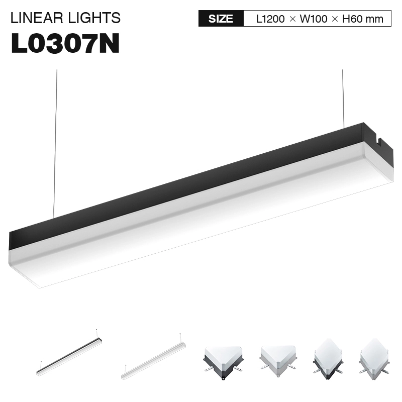 L0307N –50W 3000K 120˚N/B Ra80 Black– Linear Light-Linear Ceiling Light--01