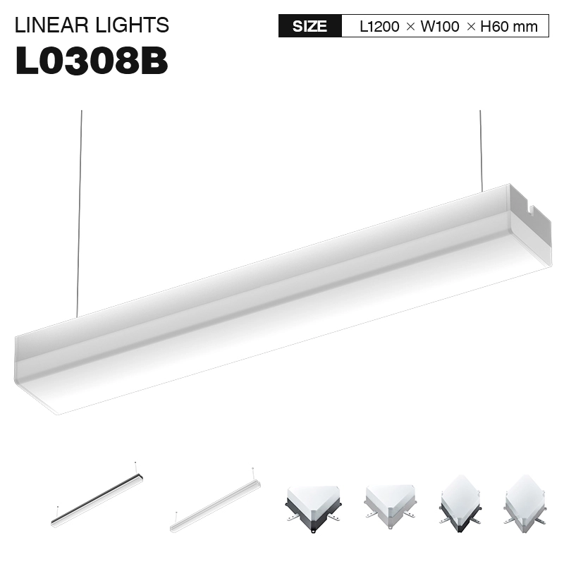 L0308B –50W 4000K 120˚N/B Ra80 Blanc– Llum lineal LED-Il·luminació d'oficina--01