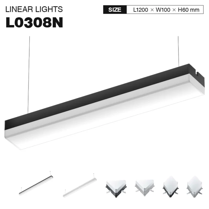 L0308N –50W 4000K 120˚N/B Ra80 Black– Linear Light-Linear Chandelier Dining Room--01