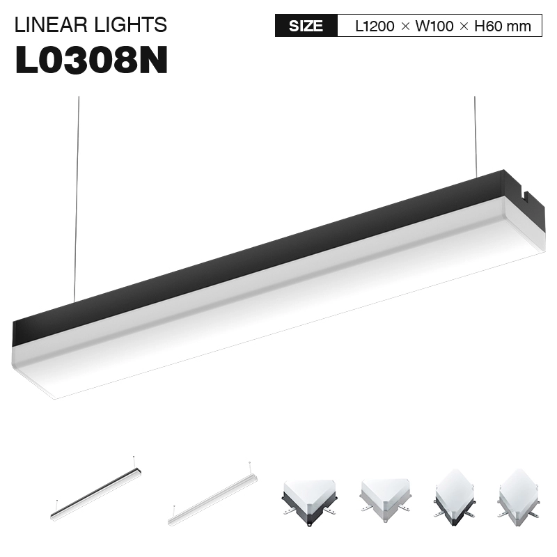 L0308N –50W 4000K 120˚N/B Ra80 Nero– Luce lineare-Lampadario lineare Sala da pranzo--01