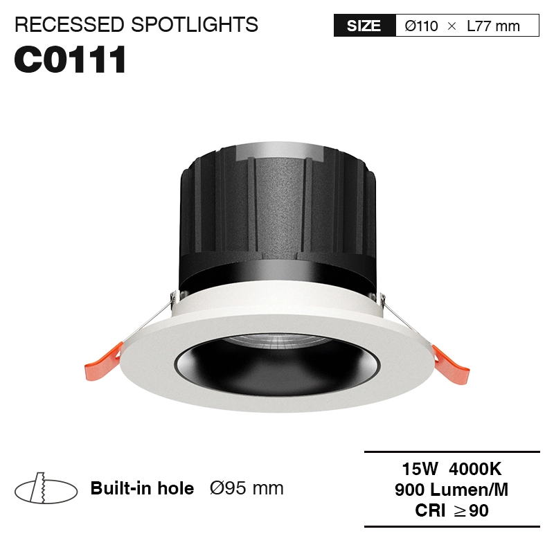 C0111 – 15W 4000K 24˚N/B Ra90 White –  LED Spotlights Recessed-Bedroom Recessed Lighting--01