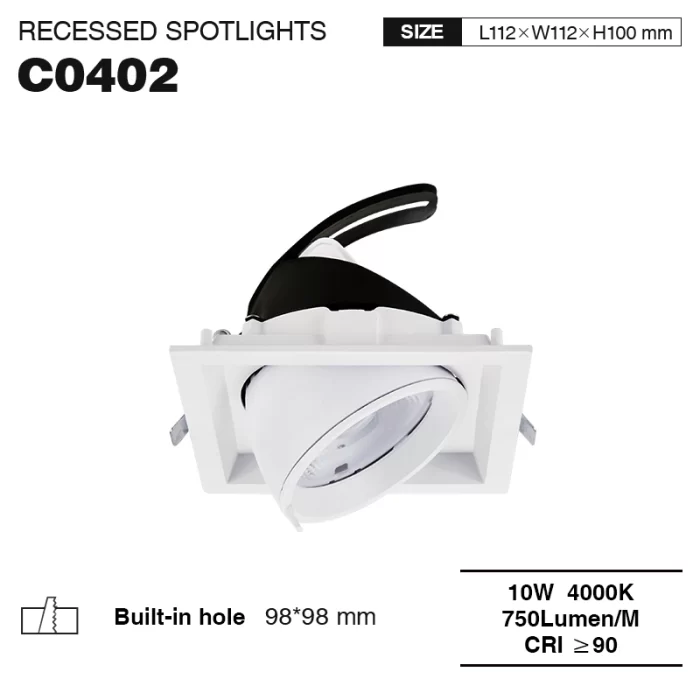 C0402– 10W 4000K 24˚N/B Ra90 أبيض – أضواء كاشفة LED غائرة-إضاءة غرفة المعيشة--01