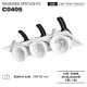 C0405– 10W 3000K 24˚N/B Ra90 Wyt – LED-ynboude spotlights-ynboude ferljochting foar badkeamer--01