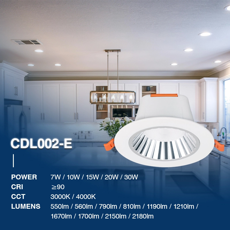 D0205 –15W 3000K 36˚N/B Ra90 White– LED Downlights-Kitchen Recessed Lighting--02