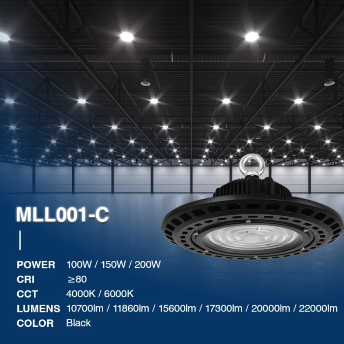 Ultra Bright 200W UFO LED Light, 4000K, Ya dace da Duk Yanayi - U0105-MLL001-C-KOSOOM-Industrial High Bay LED fitilu-MLL001-C-02