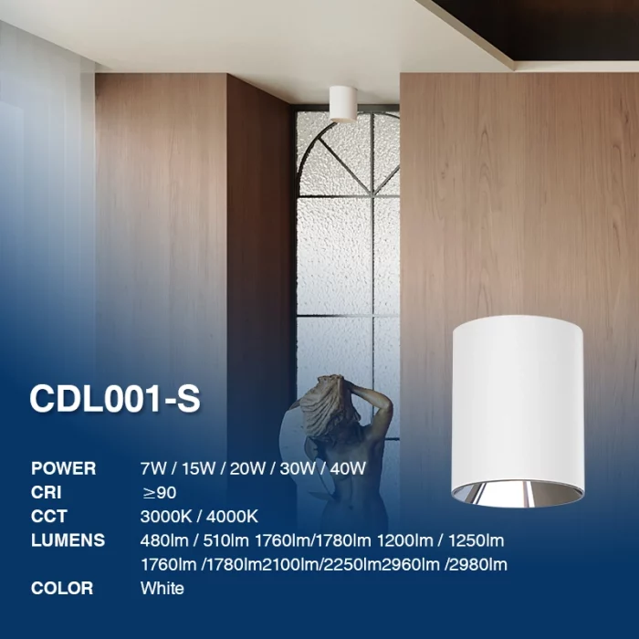 D1002 - 7W 4000K Ra90 UGR≤28 Белый - Потолочные светильники-Потолочные светильники для розничной торговли--02
