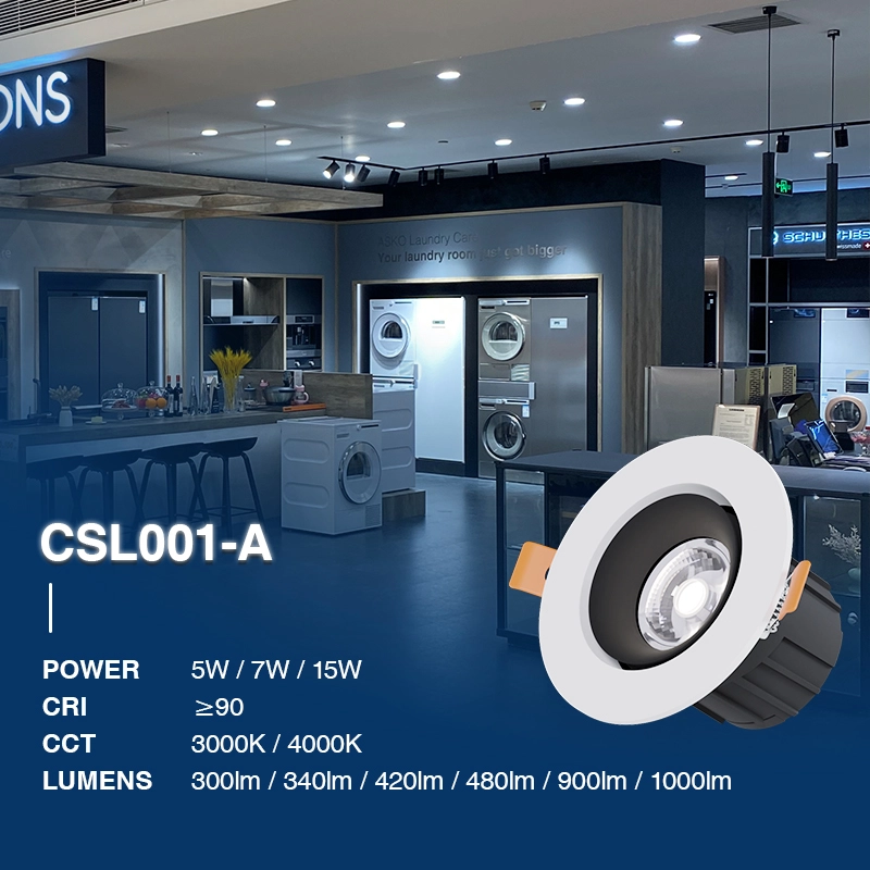 C0101– 5W 3000K 24˚N/B Ra90 Biały – Reflektory LED do wbudowania-Oświetlenie do wbudowania-CSL001-A-02