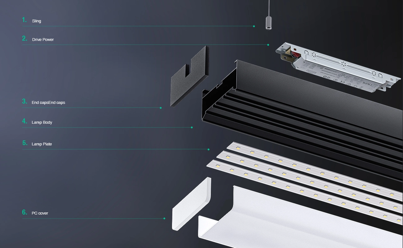 L0301B –40W 3000K 120˚N/B Ra80 Белый – Светодиодное линейное освещение-Освещение столовой--02