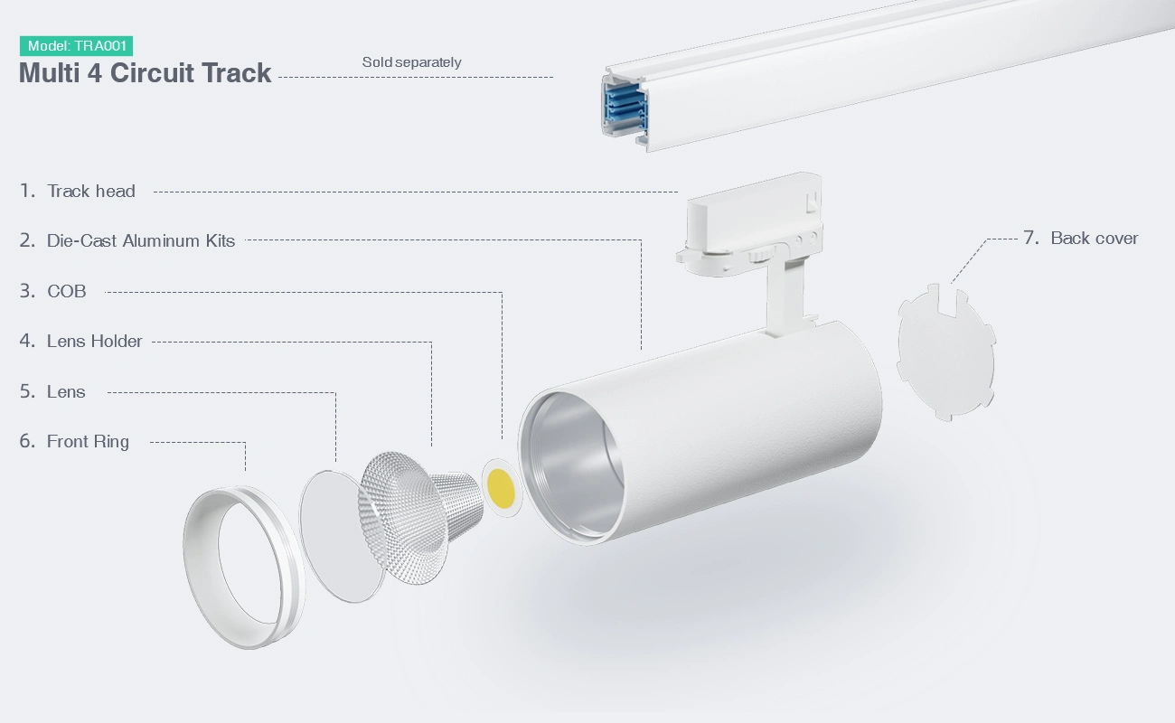 T1002N - 15W 3000K 55˚N/B Ra90 Wakuda - Mayani a Track-15W LED Track Lights--02