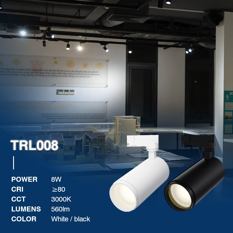 T0801B – 8W 3000K 24˚N/B Ra80 White –  Track Light Fixture-Ceiling Track Lighting--02