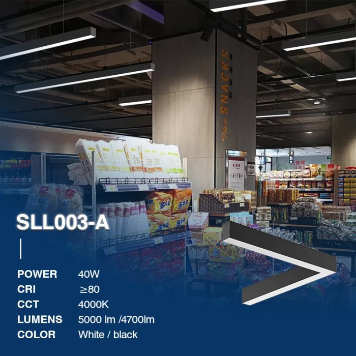 L0211N–40W 4000K 110˚N/B Ra80 Black– Linear Lights-Supermarket Lighting --02