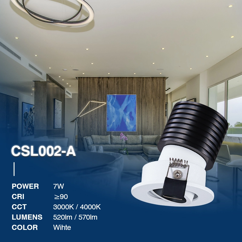 C0201– 7W 3000K 24˚N/B Ra90 Bianco – Illuminazione a binario-Incassi cucina--02