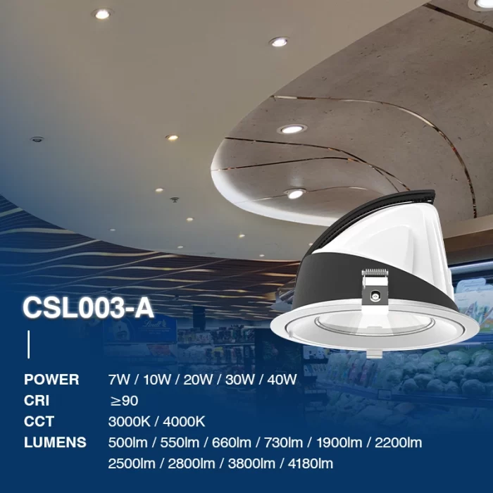 C0303 – 10W 3000K 24˚N/B Ra90 Bardhë – Pajisje për dritat e pista-Vëzhguesi i shtëpisë--02