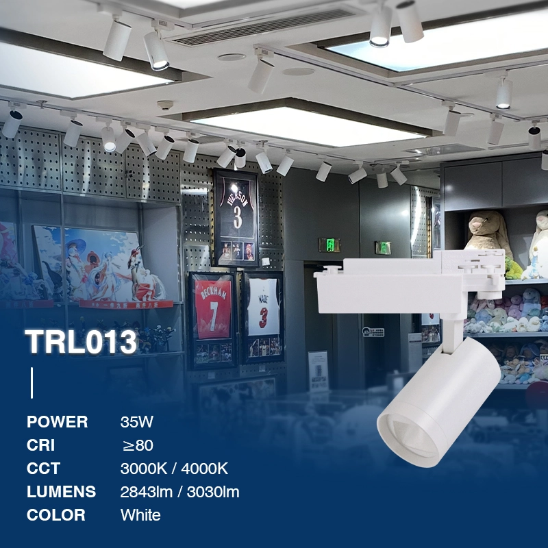 T1301B – 35W 3000K 60˚N/B Ra80 Blanc – Luminaires sur rail-Éclairage sur rail de plafond--02B