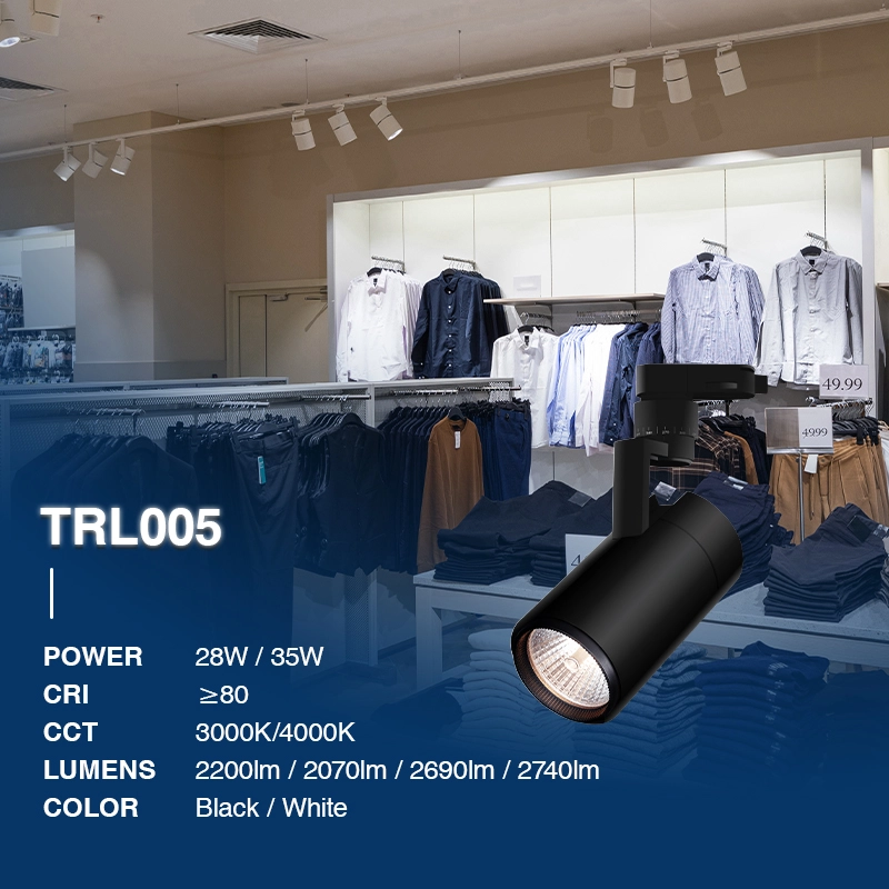 T0502N – 28W 3000K 36˚N/B Ra80 Negre – Il·luminació LED de riel-Il·luminació del soterrani--02N