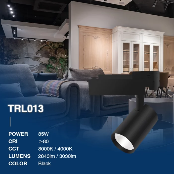 T1302N – 35W 4000K 60˚N/B Ra80 Black –  Track Light Fixtures-Basement Track Lighting--02N