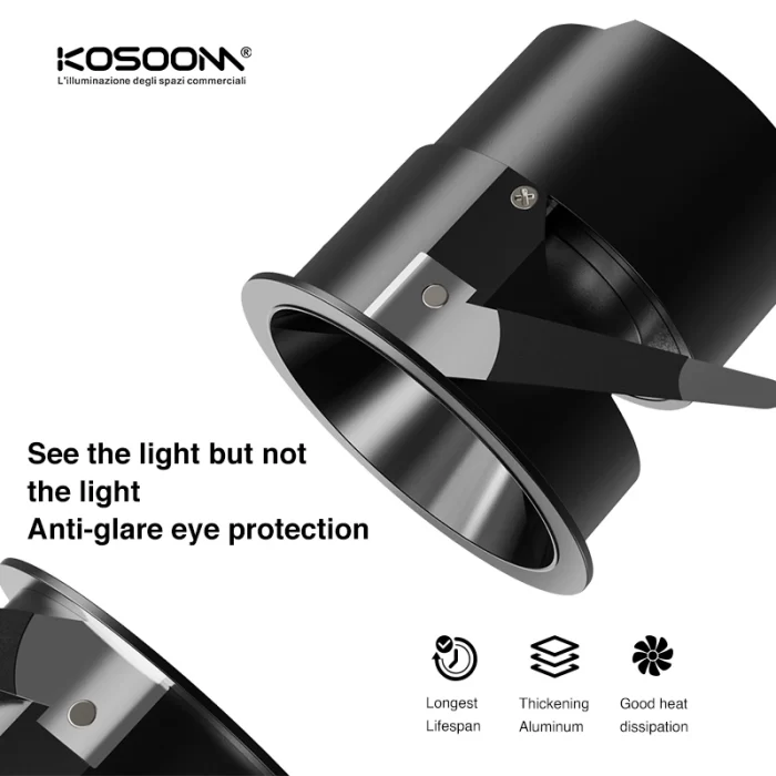 C0702N – 6W 3000K 24˚N/B Ra90 Negru – Spots LED Incastrati-Illuminazione Incassata Rotonda--03