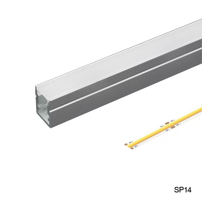 Canal de alumínio LED L2000 × 10 × 13mm - Canal LED para montagem em superfície SP14--03