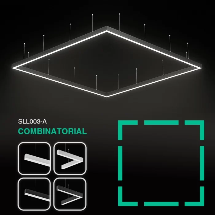 L0202B–40W 4000K 110˚N/B Ra80 Negro– Luces lineales-Iluminación lineal para isla de cocina-SLL003-A-03