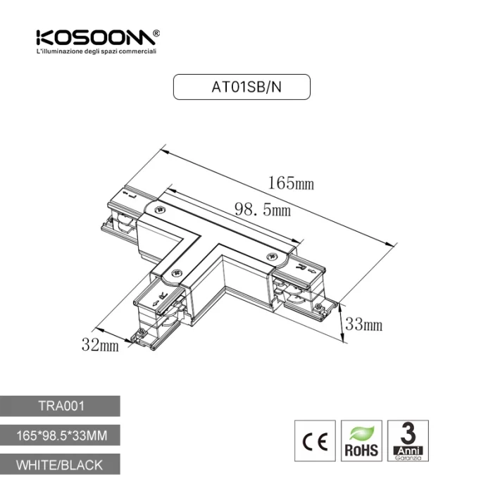 Four-wire square three-way splicer Right 1 TRA001-AT01DN Kosoom-Accessories--05 22