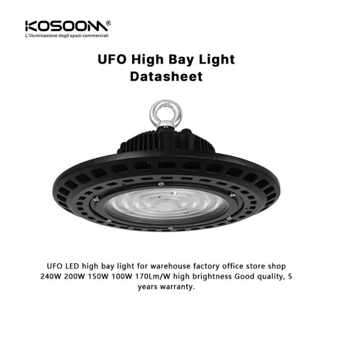100K 웜 화이트의 고성능 4000W UFO LED 조명 - U0101-MLL001-C-KOSOOM-UFO 하이베이 100W-MLL001-C-06