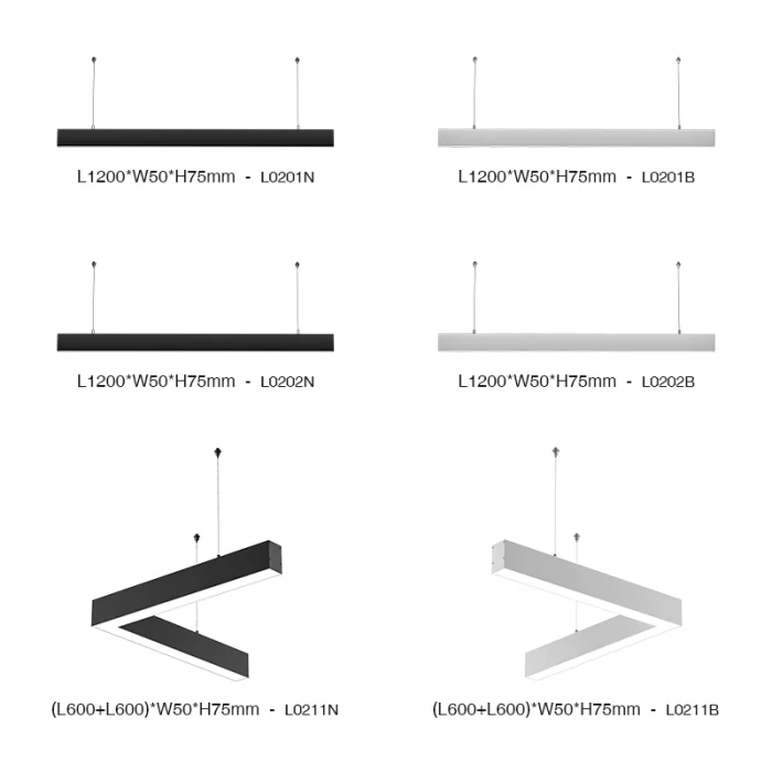 L0202N–40W 4000K 110˚N/B Ra80 fekete – Lineáris lámpák – Felületre szerelt lineáris világítás – SLL003-A-06