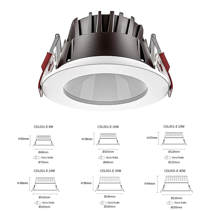 D0106 - 20W 4000K 70°N/B Ra90 Alb - Spoturi încastrate-Protector LED pentru supermarket-CDL001-E-06
