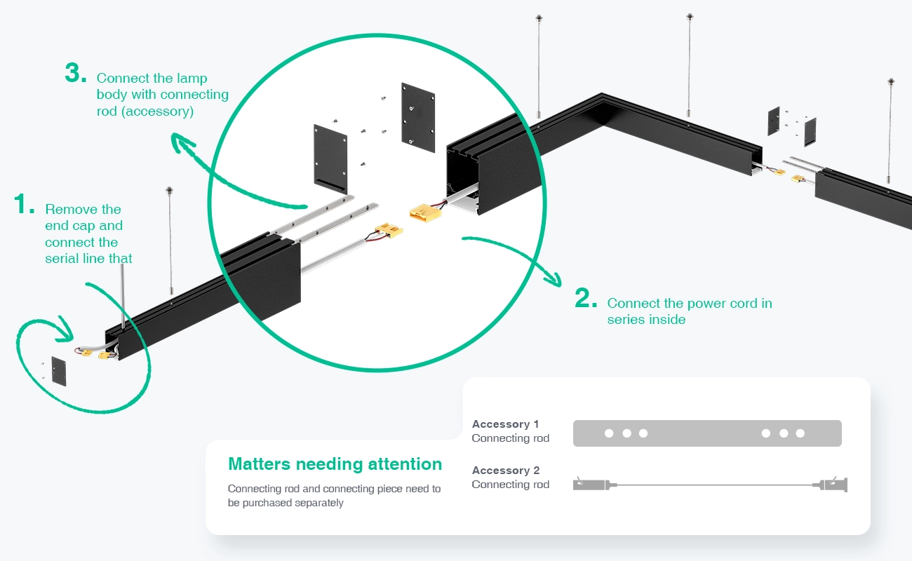 L0201N–40W 3000K 110˚N/B Ra80 تور- خطي څراغونه- خطي د پخلنځي ټاپو رڼا-SLL003-A-06