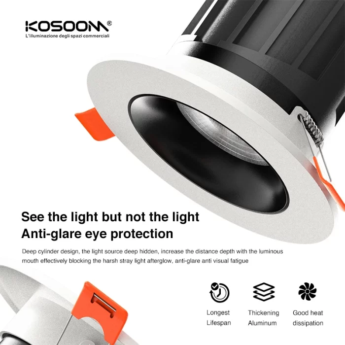 C0103– 5W 4000K 24˚N/B Ra90 Branco – Refletores LED Iluminação embutida em porão-CSL001-A-06