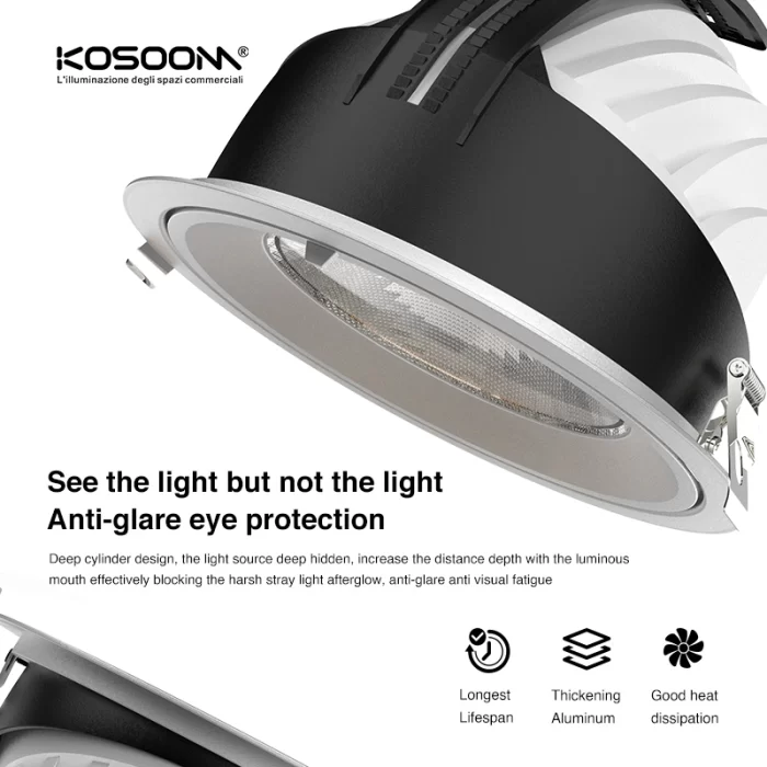 C0307 – 30W 3000K 24˚N/B Ra90 Branco – Refletores LED embutidos - Iluminação embutida no porão - 06