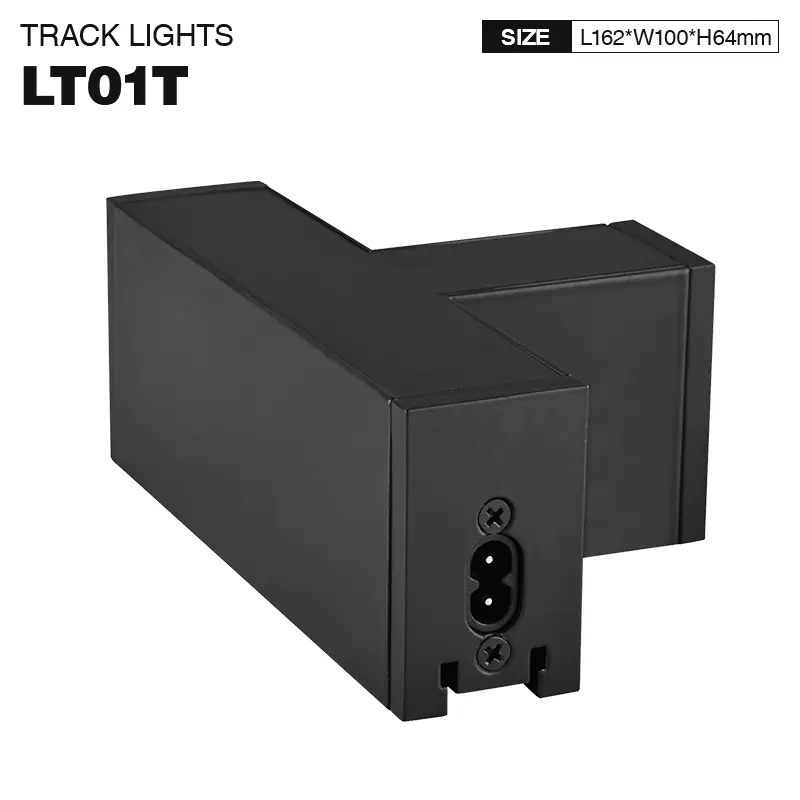 Junta 'T' durável para luminárias LED, 24V, preto, garantia de 3 anos - LT01T-SLL001-B-KOSOOM-Acessórios--1
