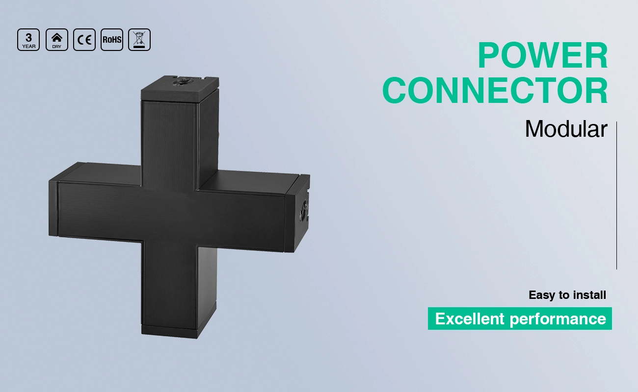 Modular 'X' Joint for LED Light Setup, 24V, Black, 3 Year Warranty - LT01X-SLL001-B-KOSOOM-Accessories--1