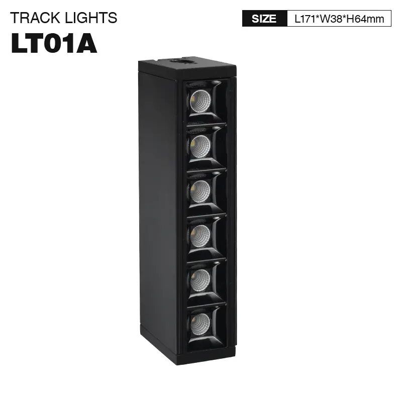 Luz LED modular eficiente de 6 W, 3000 K, negra, alto fluxo luminoso de 540 lm, ángulo de haz de 30˚ - LT01A-SLL001-B-KOSOOM-Luces LED personalizadas--1