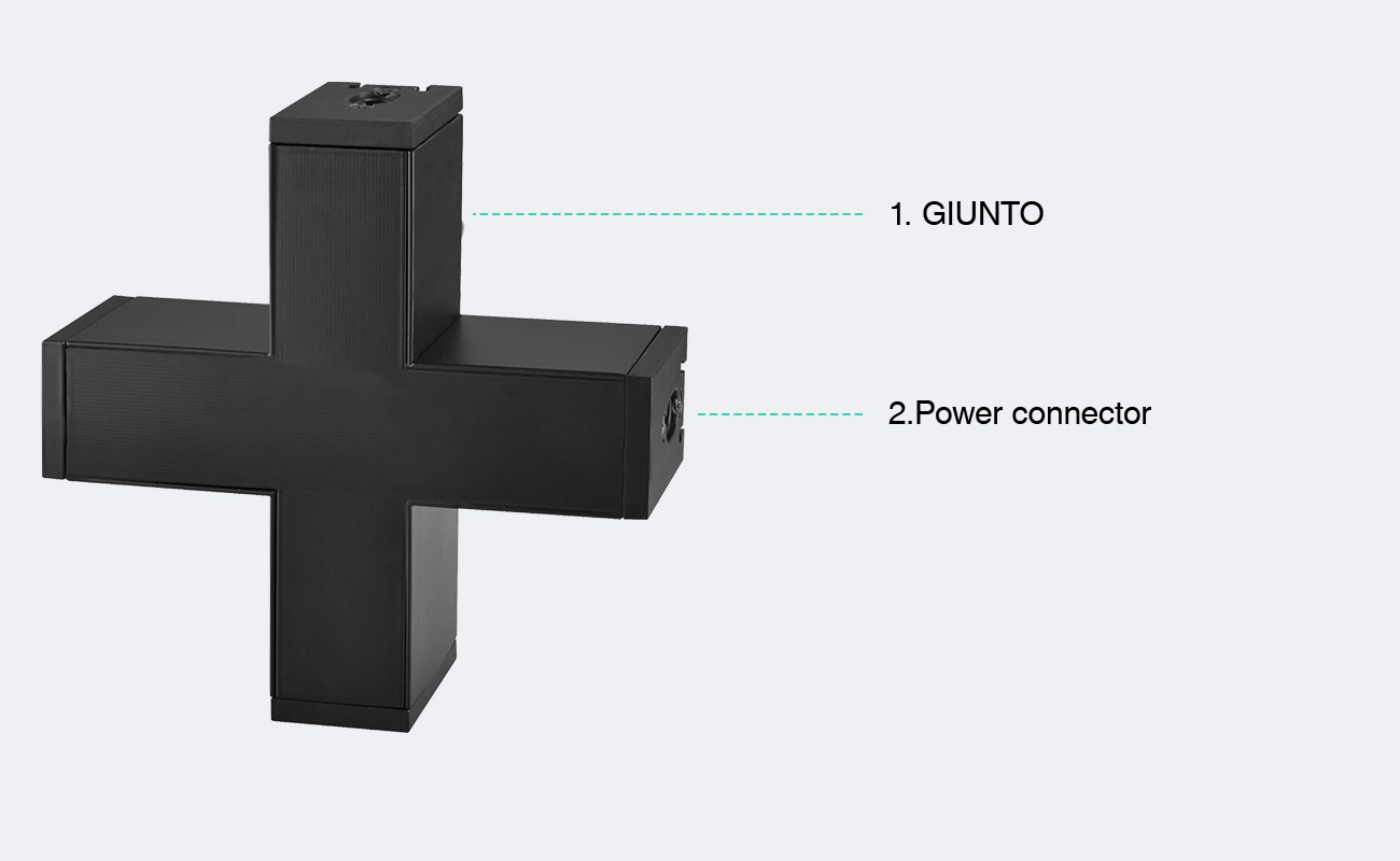 Modular 'X' Joint for LED Light Setup, 24V, Black, 3 Year Warranty - LT01X-SLL001-B-KOSOOM-Accessories--2