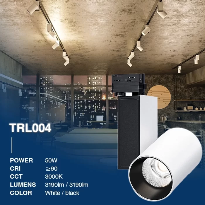 T0401B – 50 W 3000 K 55˚N/B Ra90 Weiß – Schienenleuchte – Büroschienenbeleuchtung – 2