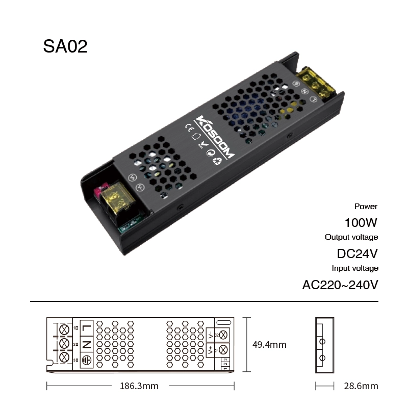 Hoëprestasie 100W-kragtoevoer vir jou toestelle - SA02 STL004-Kosoom-24 Volt Kragtoevoer--SA02