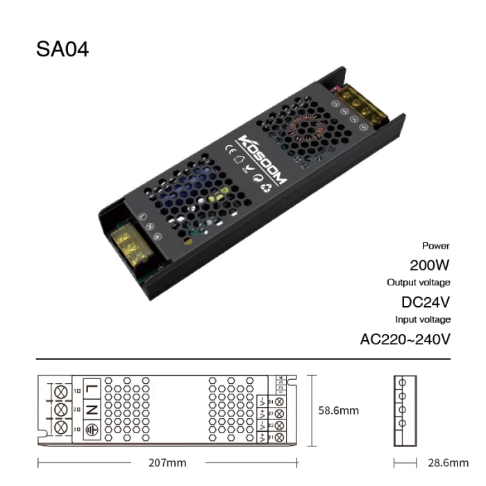 Alsidige en duorsume 200W Netzteil - SA04- STL004-Kosoom-24 Volt Stromforsyning--SA04