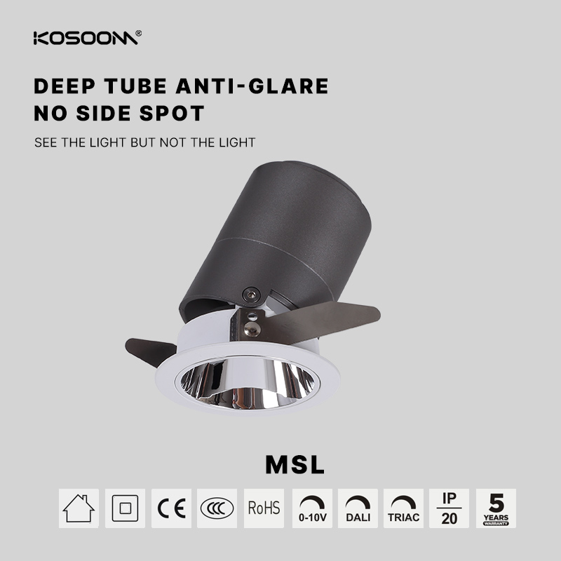 10W anti-blænding Kosoom Indendørs spotlys LED 800LM forsænket spotlight Justerbar strålevinkel 15°/24°/36° MSL07510-Kontorbelysning