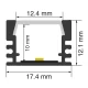 LED Aluminum Channel L2000×17.4×12.1mm - SP03-Ceiling LED channel--SP03